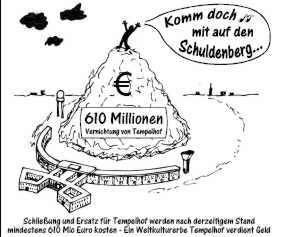 voraussichtlich mind. 610 Mio Euro Schaden durch die Schließung Tempelhofs